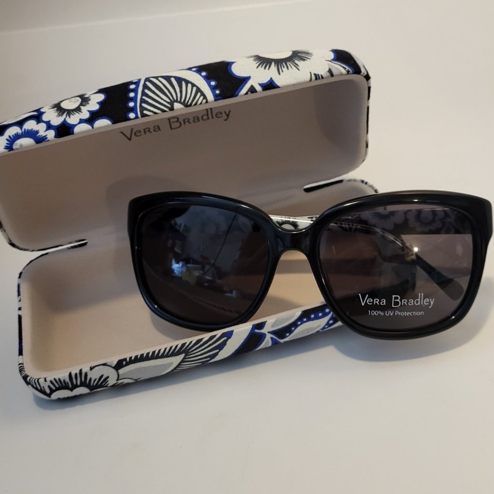 NWT Vera Bradley "Roanne" RxAble Sunglasses 100% UV Protection Black Snow Lotus